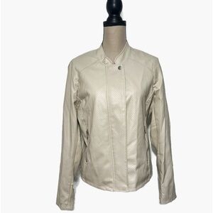 THERAPY PERFORATED VEGAN LEATHER JACKET BEIGE size Medium